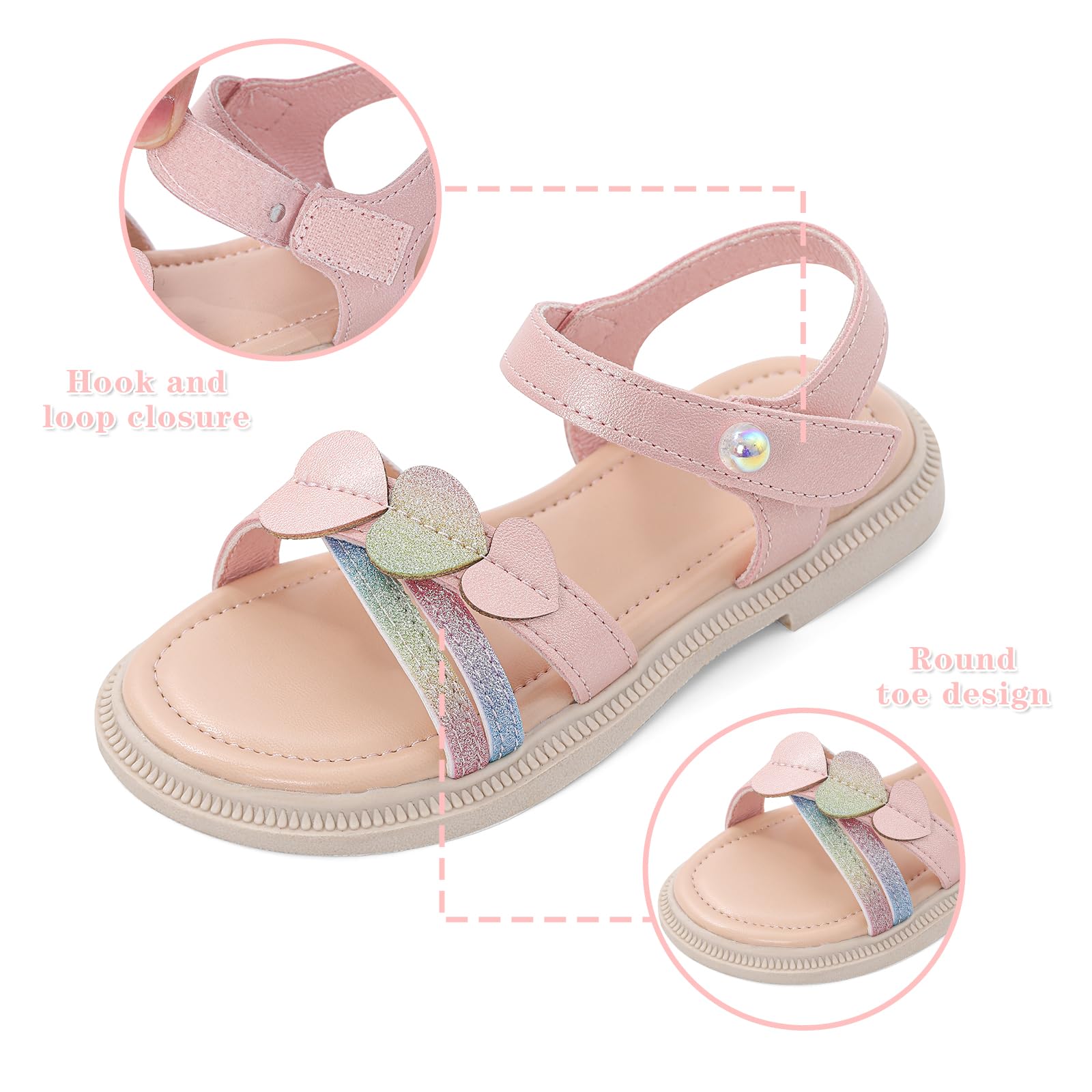MASOCIO Sandales Filles à Bout Ouvert Chaussures D'été pour Filles 27-35 EU