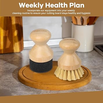 DEBETOOL Cutting Board Oil Applicator & Sisal Scrub Brush Set