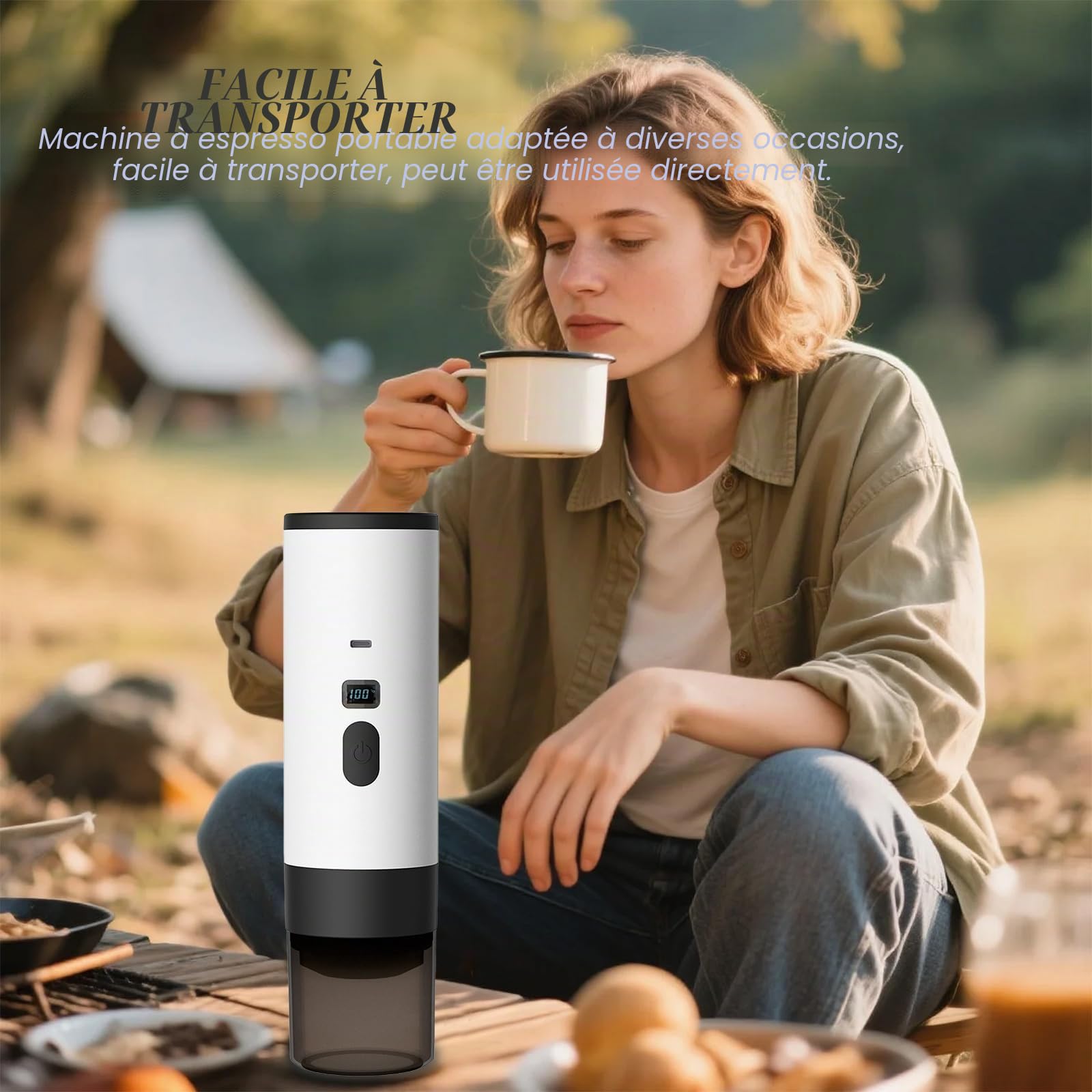 3 en 1 Machine à Café Multi Capsules, CafetièRe Portable, CafetièRes Expresso à Capsules Et Café Moulu, Machine à Expresso éLectrique, 15 Bar, Pour Bureau Voyage Camping Maison (Couleur champagne)