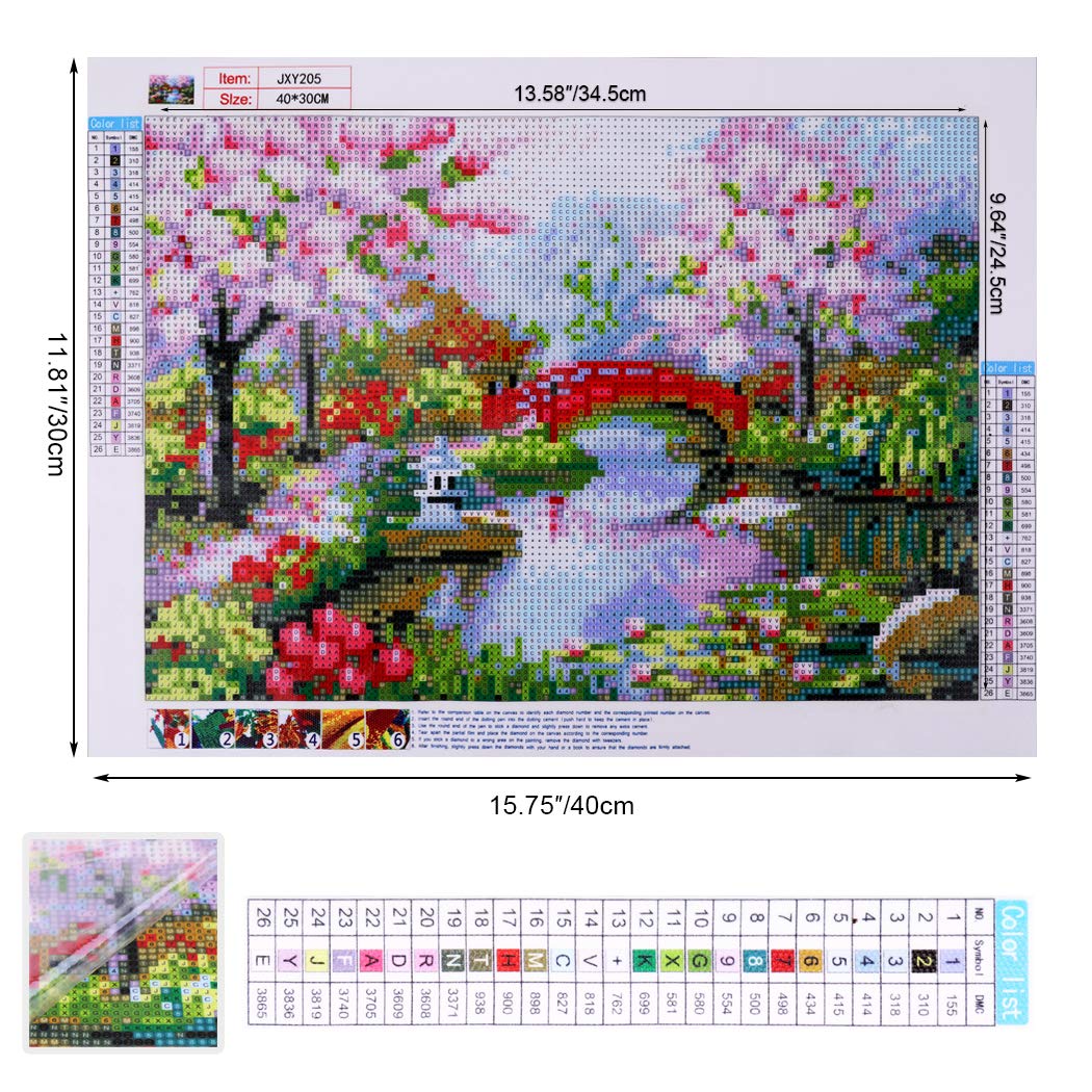 Kit Pittura Diamanti 5D Fai Da Te 40x30 Cm Con Strass Rotondi - Ricamo A Punto Croce, Decorazione Casa