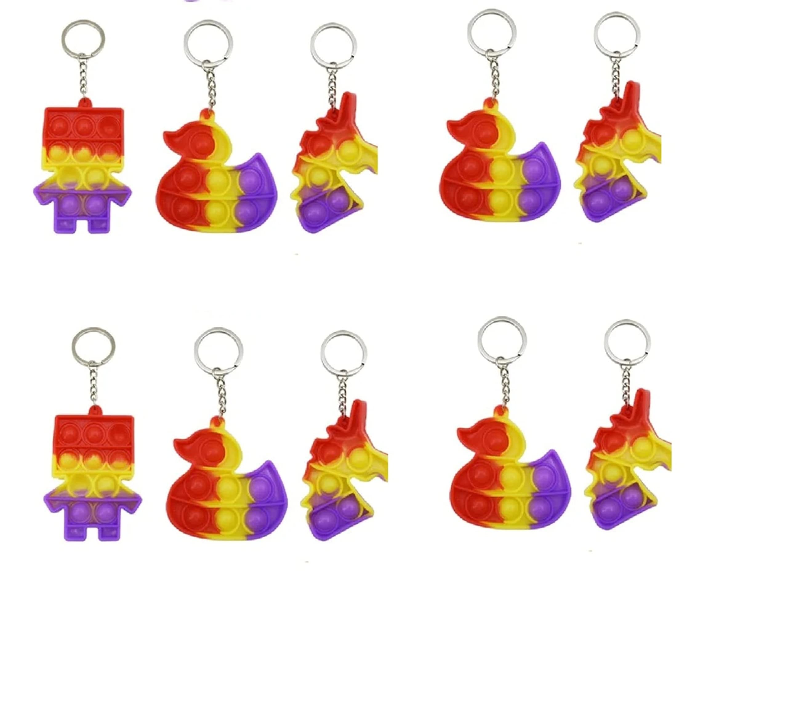 Birthday Return gift Pop It bunch ring Keychain Pop Its Rainbow Best Birthday Return Gifts for Kids Birthday Party- girls boys kids children Cradle baby naming cermony Return Gift PACK OF 10