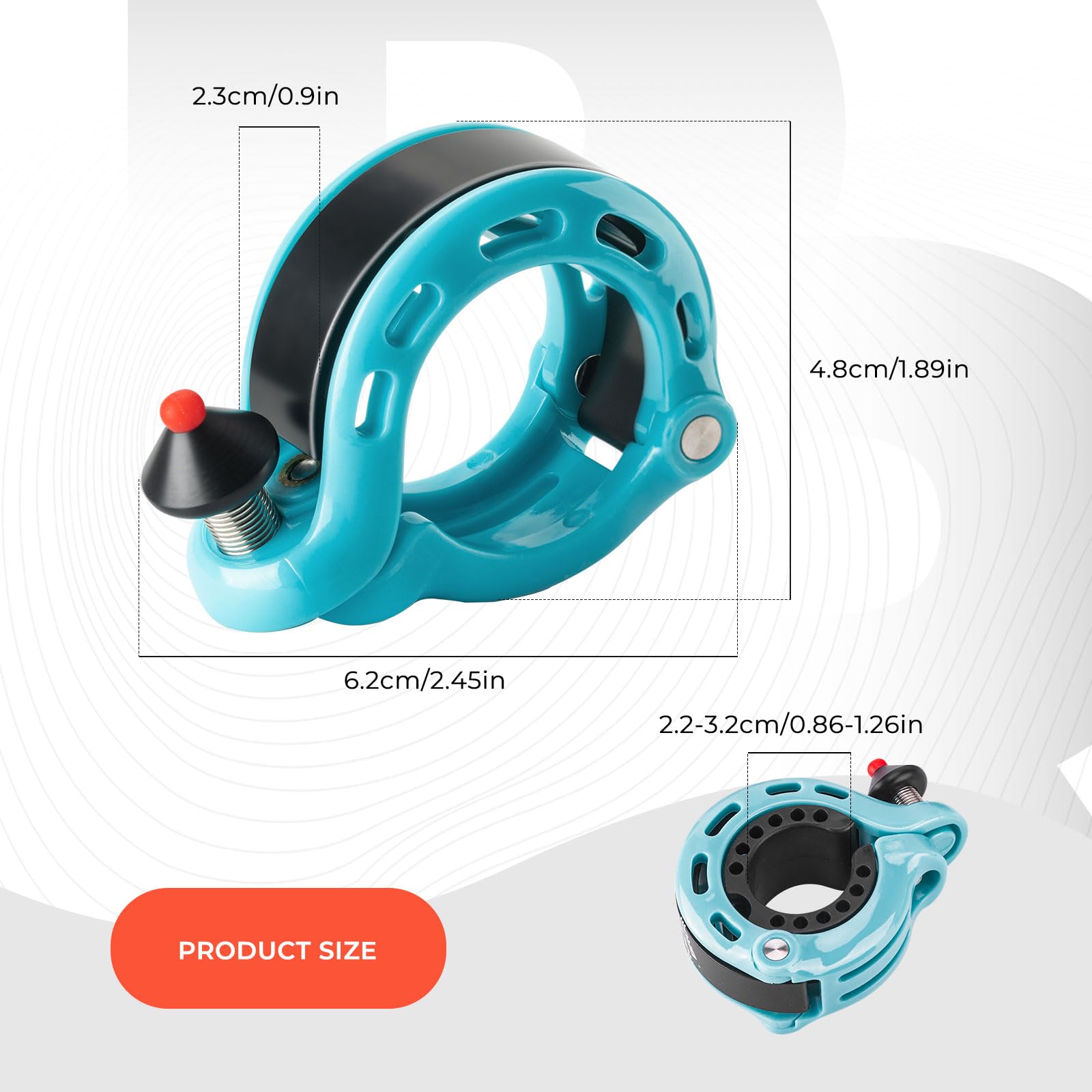 ROCKBROS Bike Bell Mini Bicycle Bell for Adult Kids 100 dB Bicycle Handlebar Bell with Loud and Crisp Sound for Road Mountain Bike Racing Bike Toddler Bike - Image 4