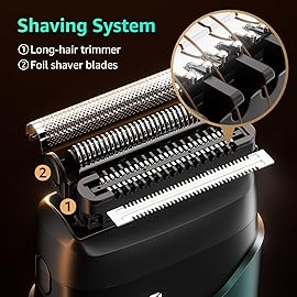 Mbzoey Electric Foil Shavers for Men: Mini Electric Razor for Face - IPX7 Waterproof Cordless Razor with LED Display & Fast Charge - Micro-Comb Technology & Precision Blades