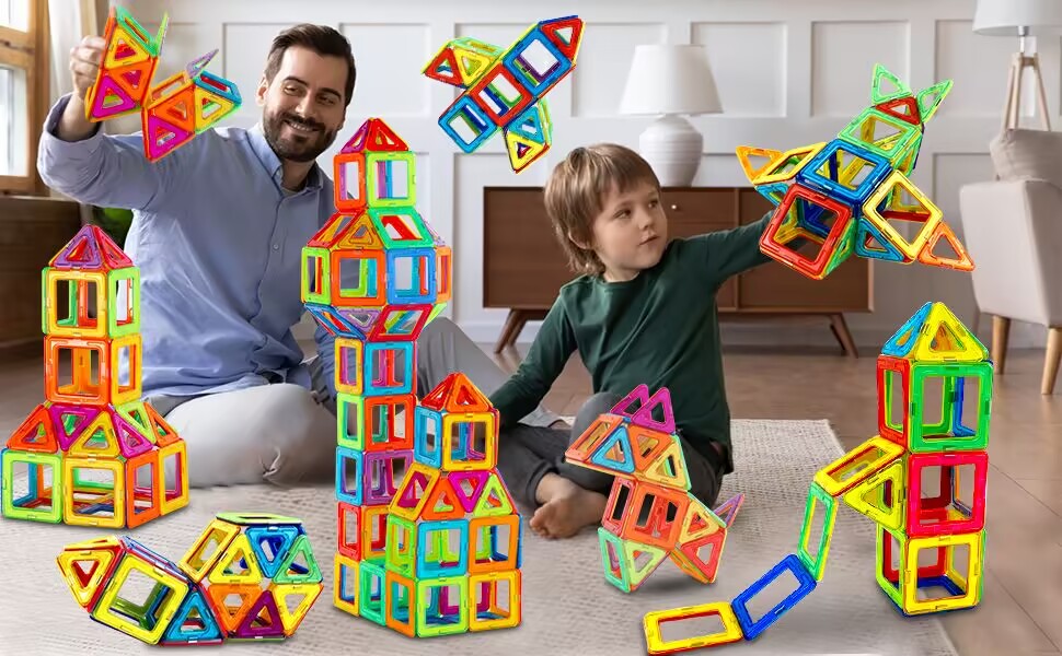 Trabonnly 47 Pièces – Jeux De Construction Magnétiques Pour Enfants 3-9 Ans, éducatif