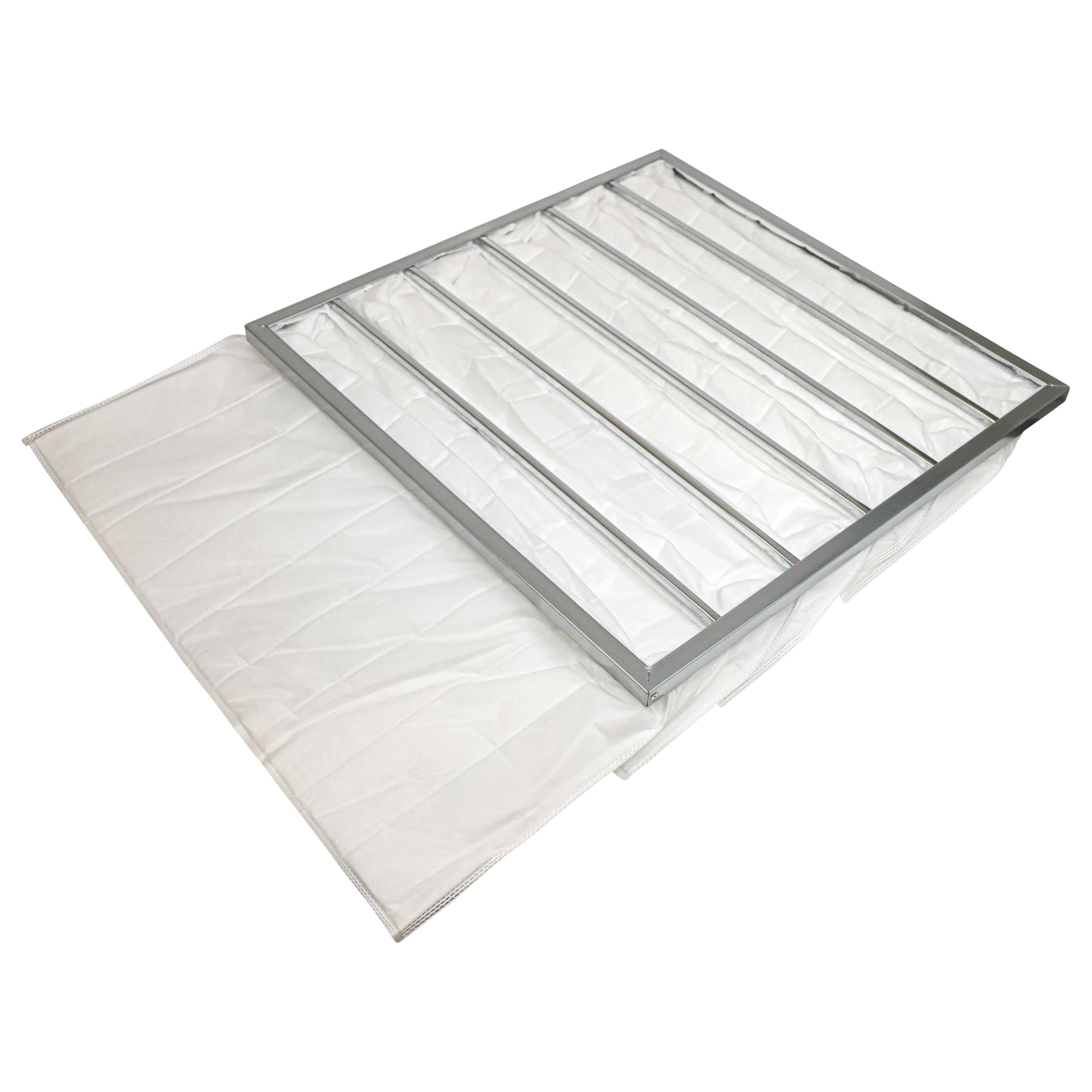 vhbw 3x Filtros de bolsa para sistemas aire acondicionado y ventilación | Filtro G4, 59,2 x 59,2 x 36 cm, blanco
