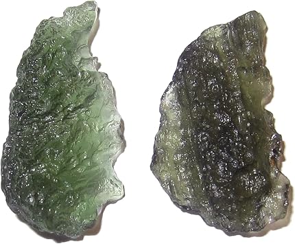 Moldavite Cosmic Lover Pair Real Green Tektite Set 22mm