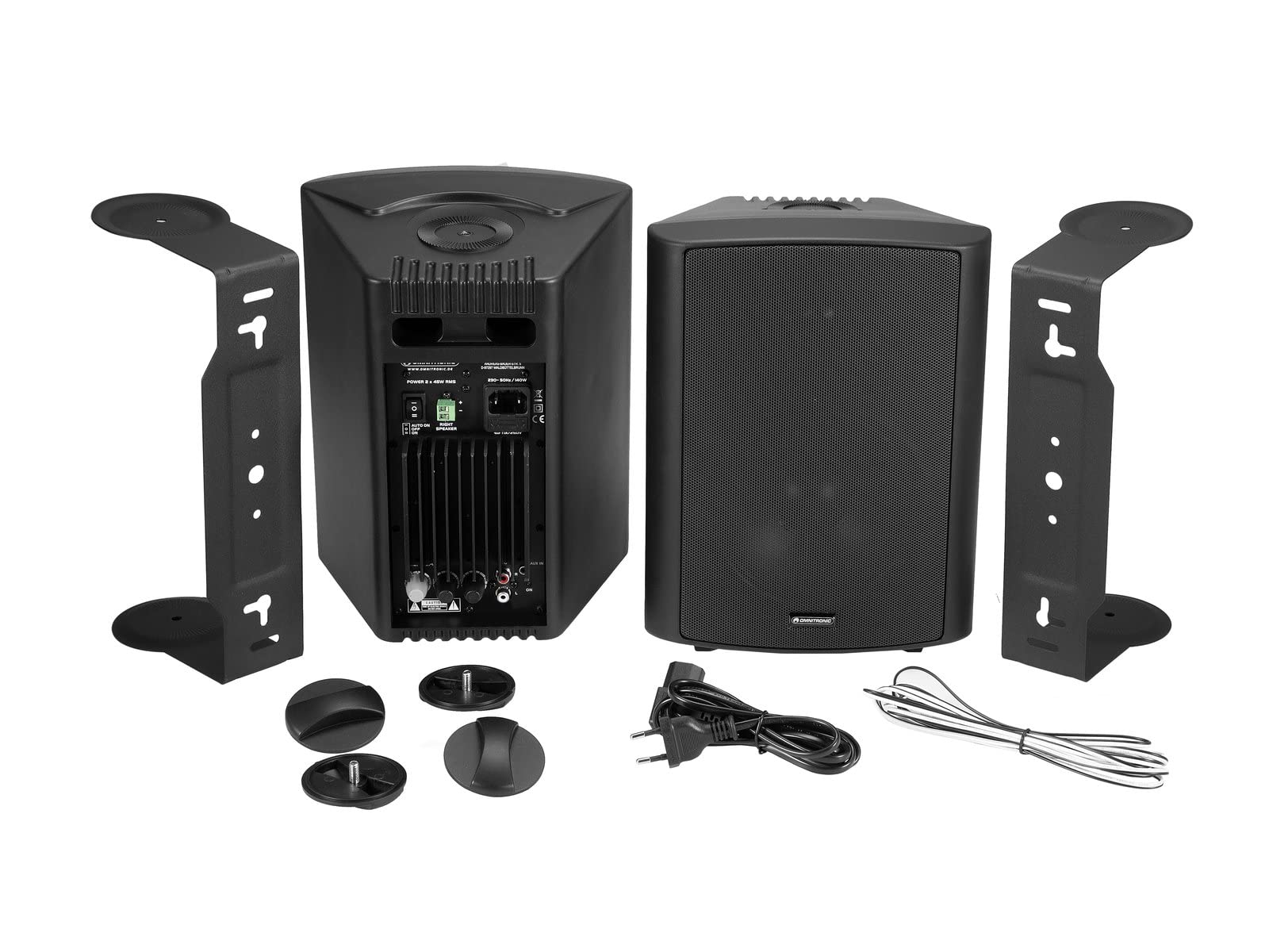 OMNITRONIC ALP-6A Aktives Lautsprecherset 2-Wege 6,5" 45 W schwarz