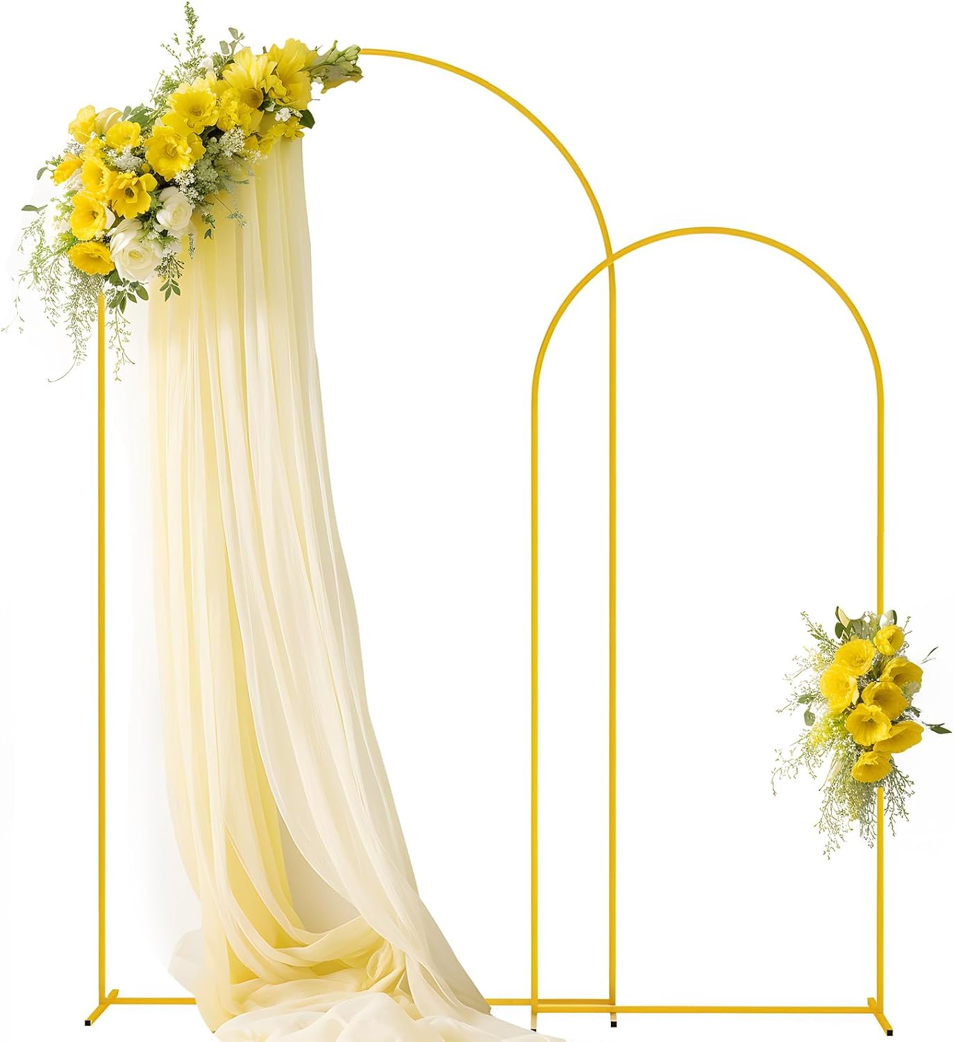 liacere wedding arch backdrop stand 7.2ft, 6.6ft gold metal arch stand set of 2 for birthday party wedding ceremony baby shower 7.2ft 6.6ft 2 pcs