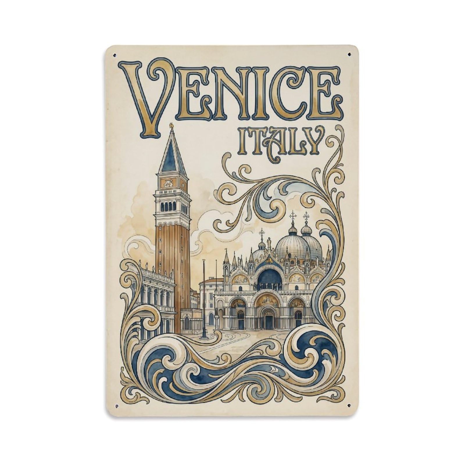 Travel Retro Italy Venice Metal Tin Sign