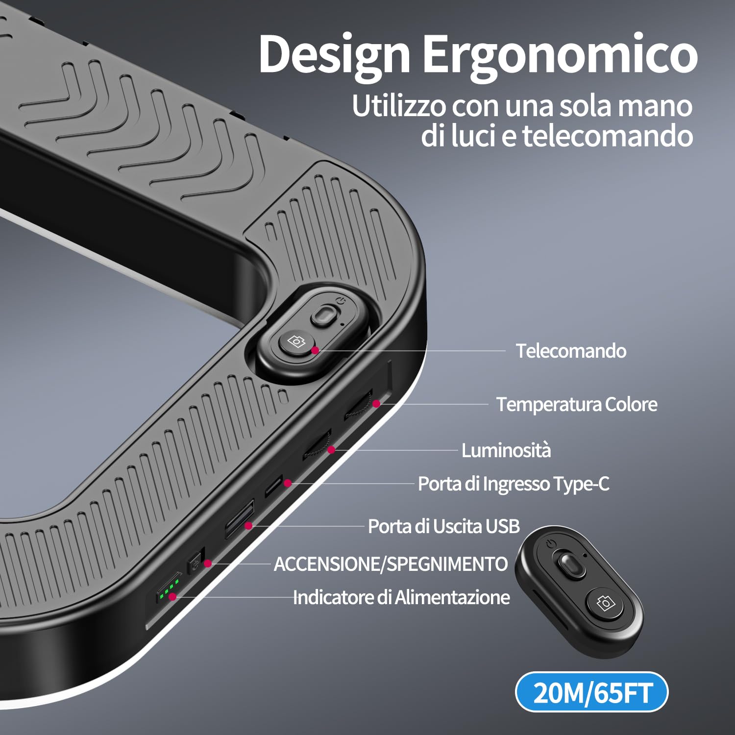 yAyusi Luce Cellulare per Video, Stabilizzatore per Telefono con Luce, Luce ad Anello LED per Selfie da 8000mAh con Supporto Telefono, Impianto Video per Smartphone/Fotocamera/Action Cam/Vlog/TikTok