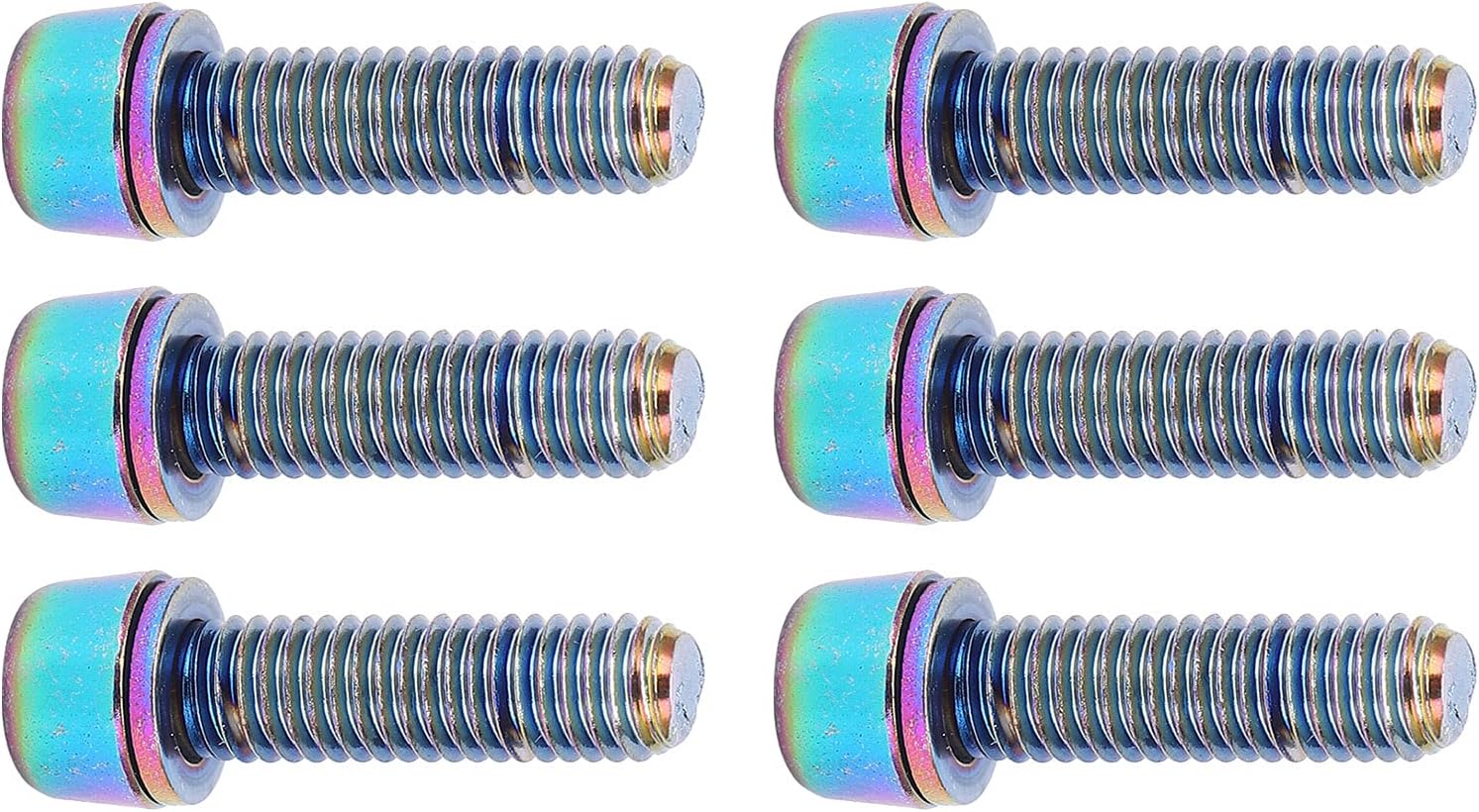 KIMISS KRSCT 6-Piece Premium Bike Stem Screws with Corrosion- Ant Washers for Secure Mountain Bike Steering Handlebar (M5)