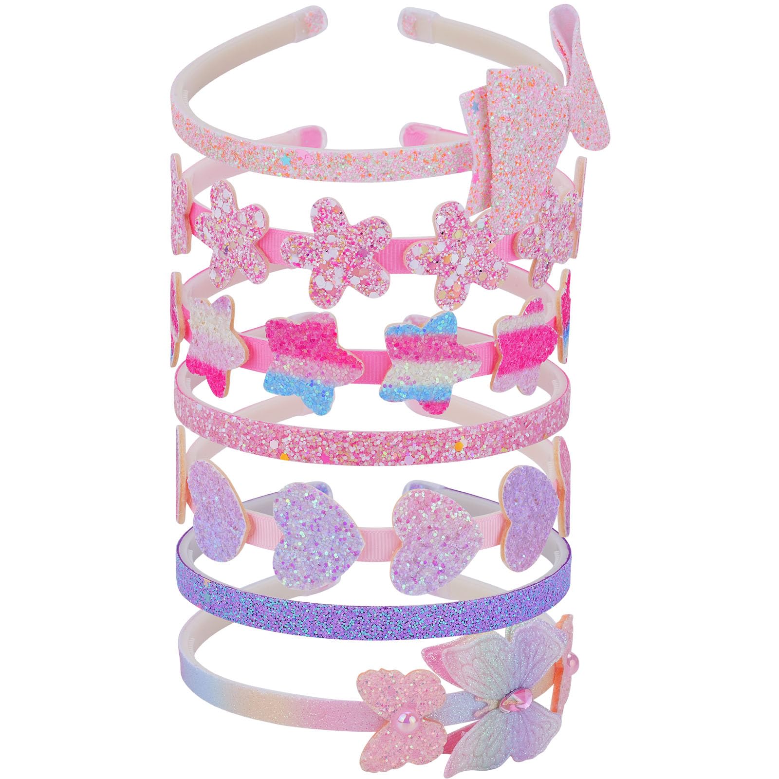 Tomolucky Direct 8PCS Headband for Girls,Cute Sparkly Girls Headband Glitter Hair Bands Non Slip Bow Hair Accessories Swee...