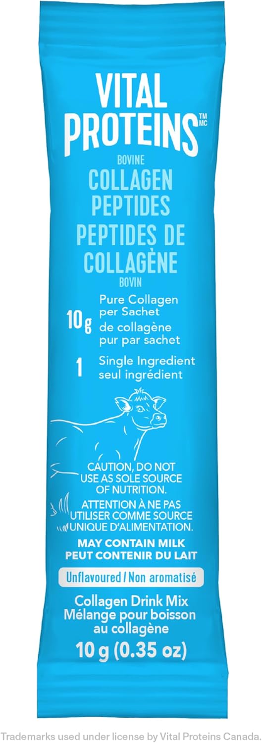 VITAL PROTEINS Bovine Collagen Peptides Powder, Single-serve Stick Packs, Unflavoured, Odourless, Gluten-free, No Added Sugar, Paleo-friendly, Non-GMO, No Artificial Flavours Or Colours, 200 g VITAL PROTEINS Bovine Collagen Peptides Powder, Single-serve Stick Packs, Unflavoured, Odourless, Gluten-free, No Added Sugar, Paleo-friendly, Non-GMO, No Artificial Flavours Or Colours, 200 g