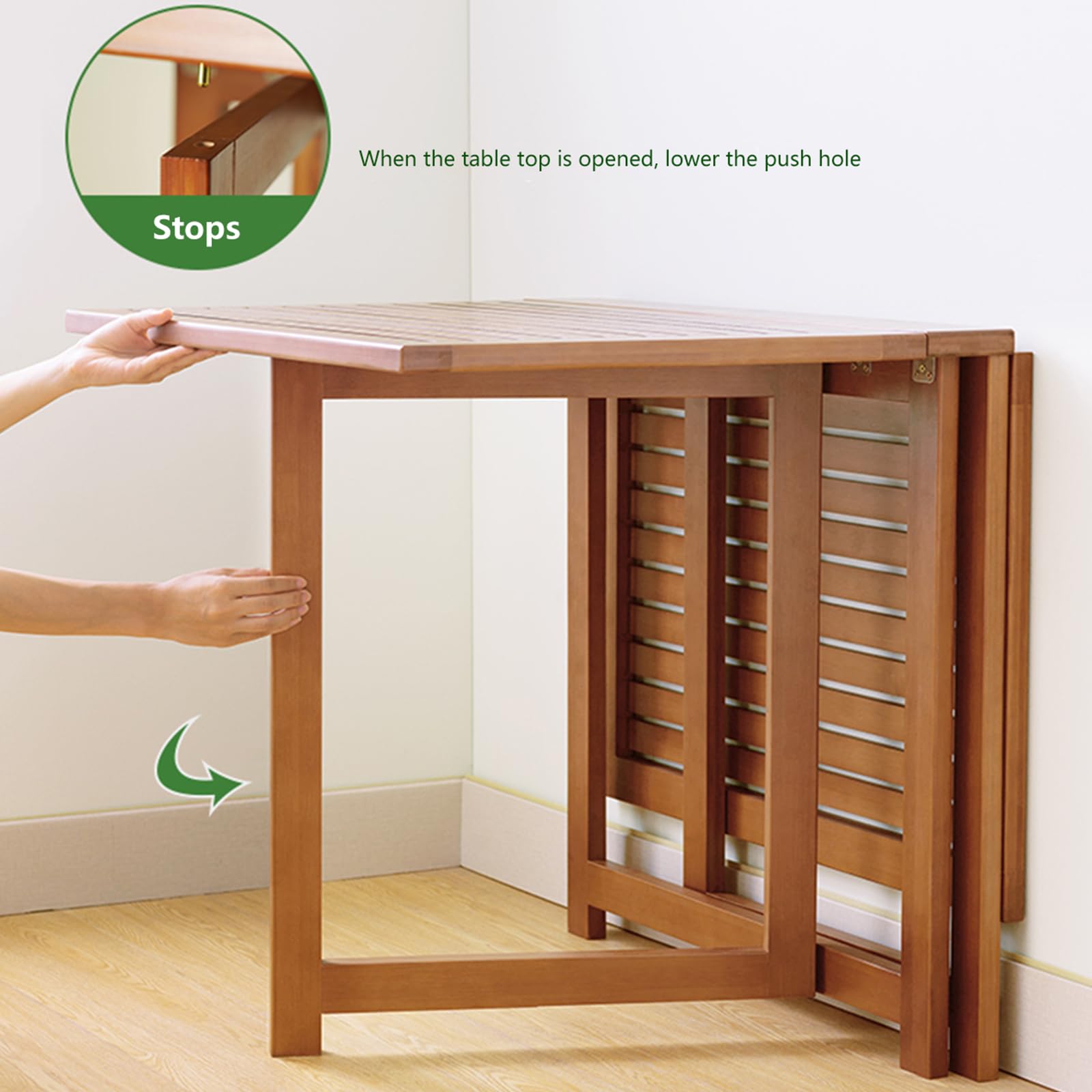 WAQ × DOORS　FOLDING WOOD TABLE Oak solid wood Nordic modern dining folding table