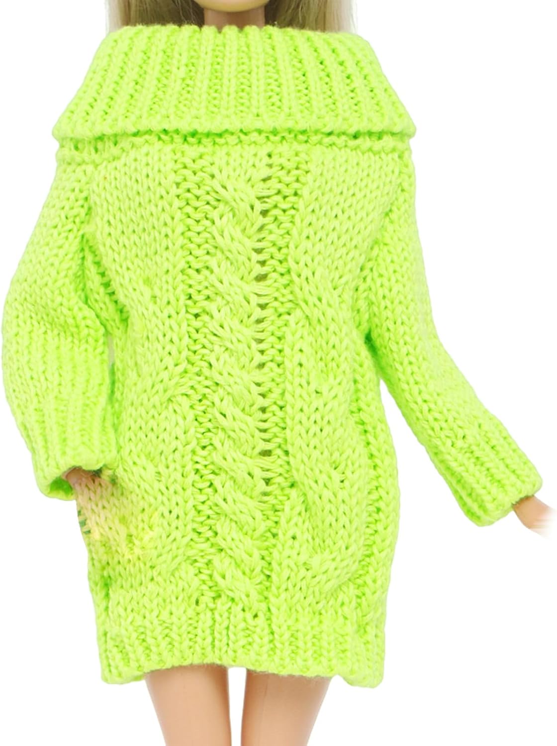 BJDBUS Winter Turtleneck Sweater Clothes for 11.5 inch Girl Doll Accessories (Rose)