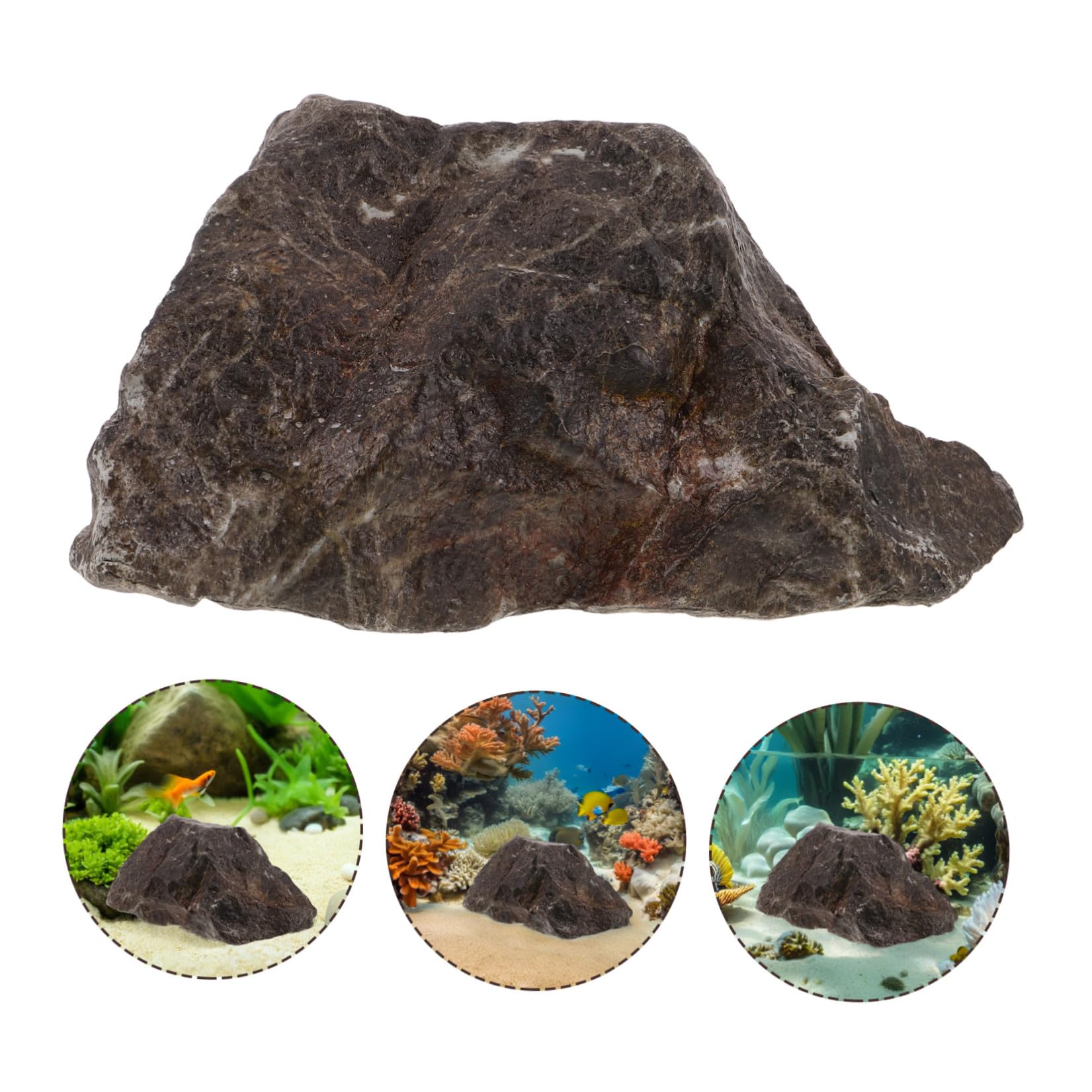 INOOMP Roca Artificial Decorativa para Acuarios y Reptiles, Espuma PU Resistente Erosión, Mejora Hábitat Natural, Adecuado para Decoración Interior y Exterior
