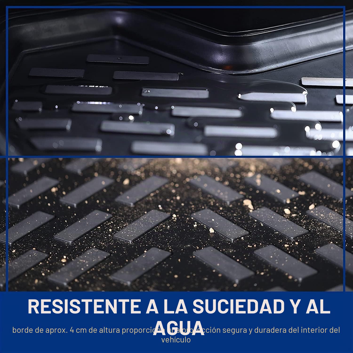 Elmasline Alfombrillas de goma 3D para Toyota Yaris 2020-2025 ¡solo para HÍBRIDO!! | Accesorio - Alfombrillas con borde de 5 cm