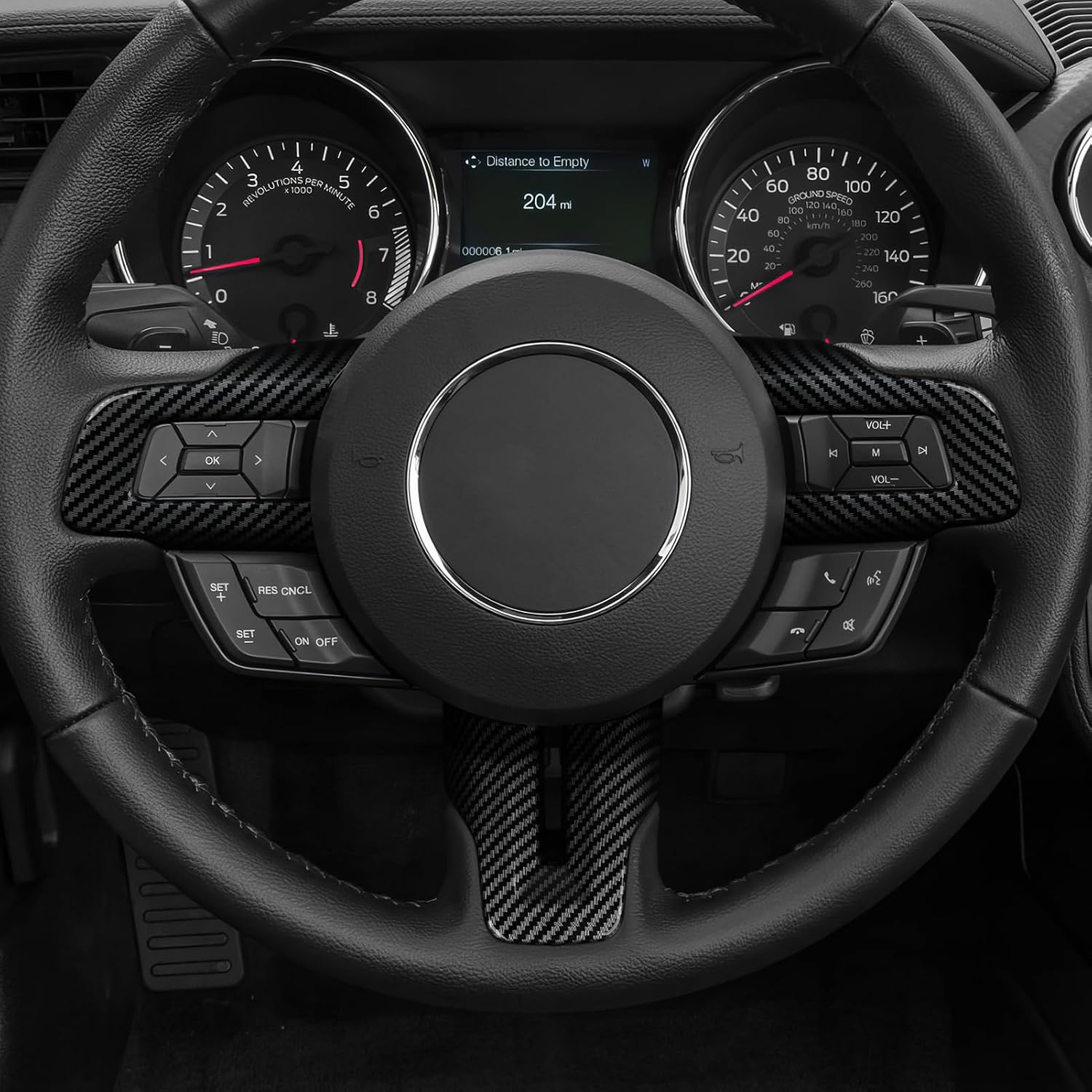 Youtaiche ABS Carbon Fiber Cover Trim Decoration for Ford Mustang 2015 2016 2017 2018 2019 2020 2021 2022 2023 Shelby GT350 2015-2020 GT500 2020-2022 Car Interior Accessories Sticker