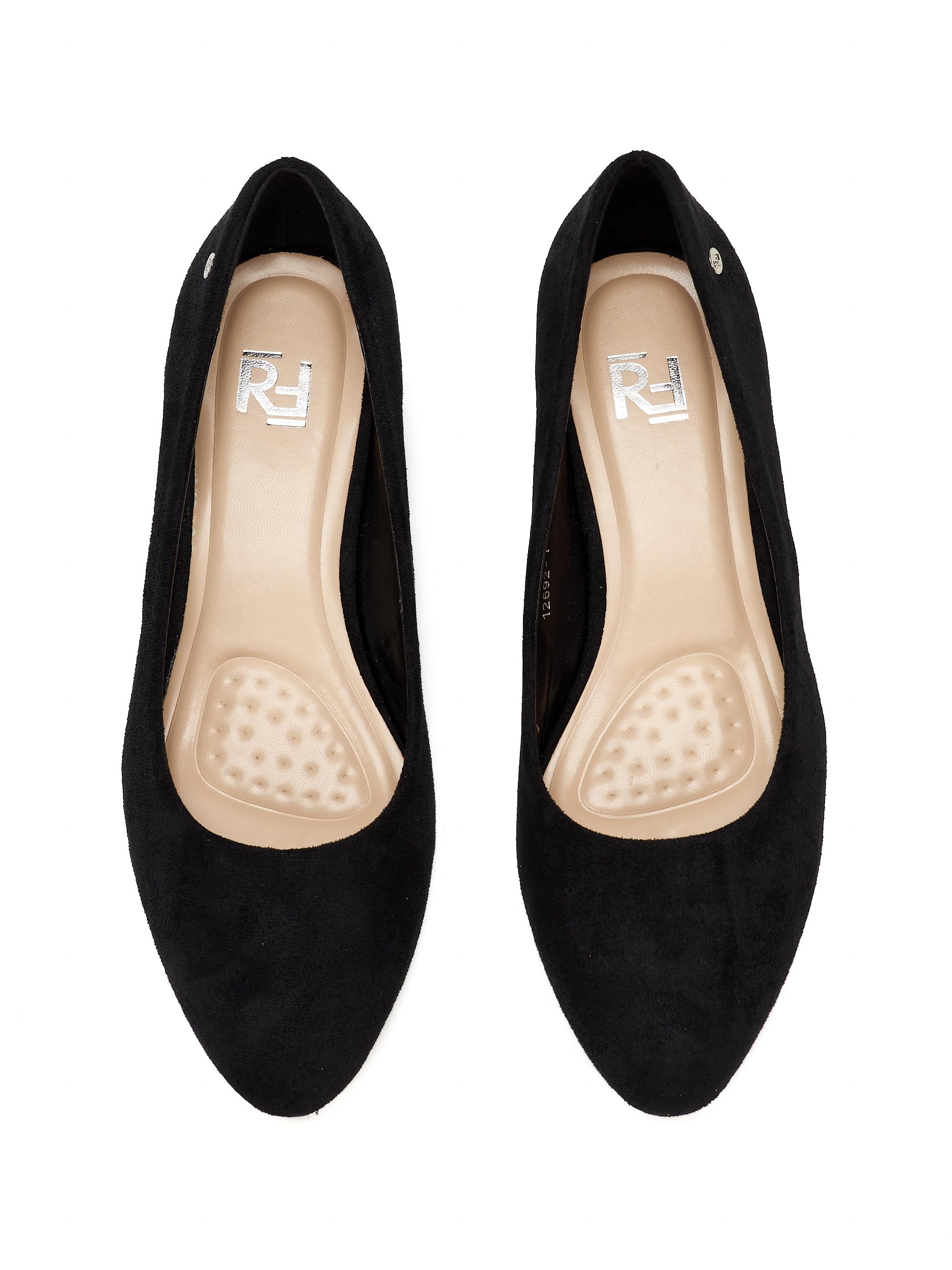 Pumps, Damen Pumps mit 4cm Blockabsatz, Schwarz, weiches Wildlederimitat/Kunstleder, Riemchenpumps Damen, Niedrigem asbsatz, 12692