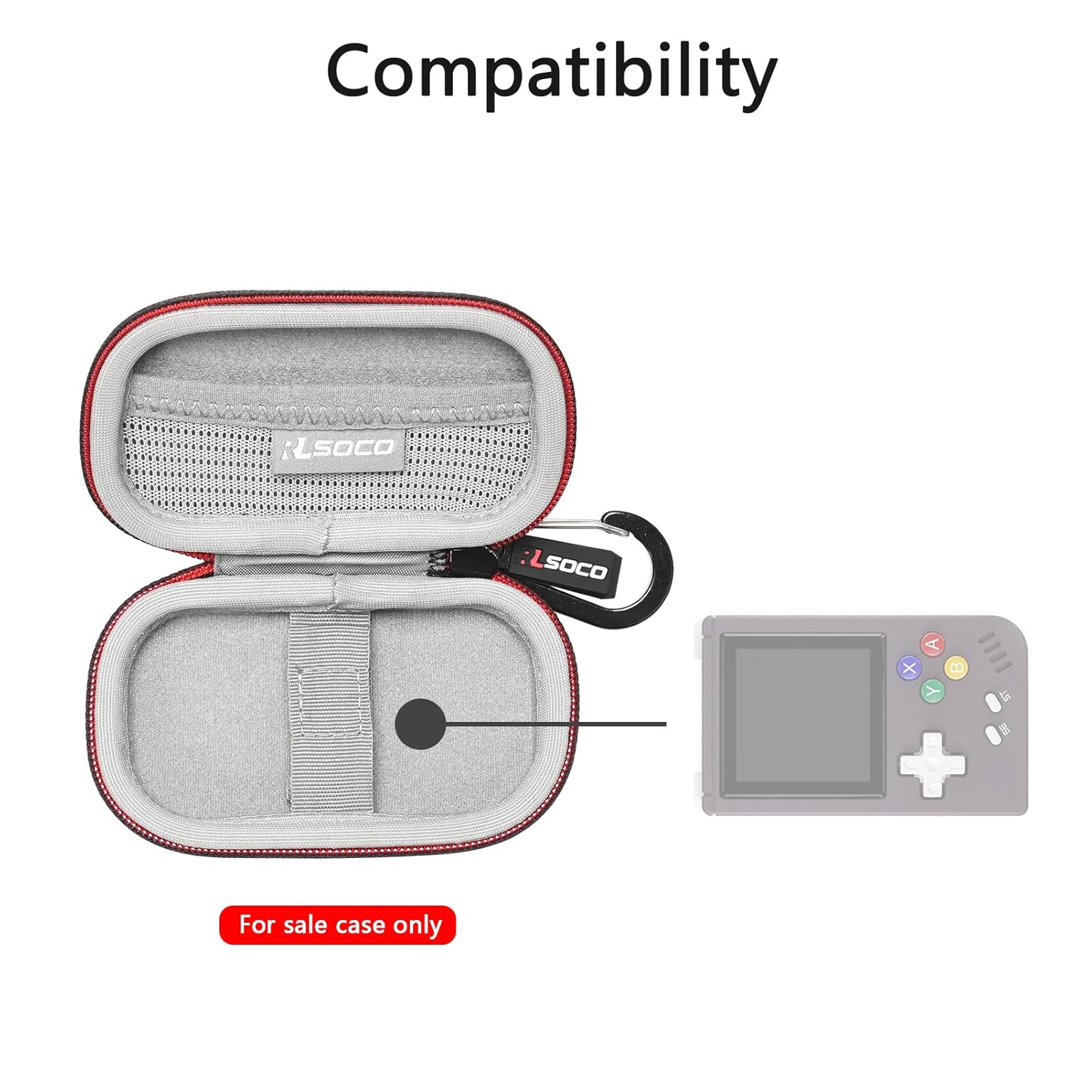 RLSOCO Carrying Case for RG Nano Retro Handheld Game Console | Shockproof, Dustproof, Water-Resistant Storage Pouch with Sturdy Metal Hook (Case Only)