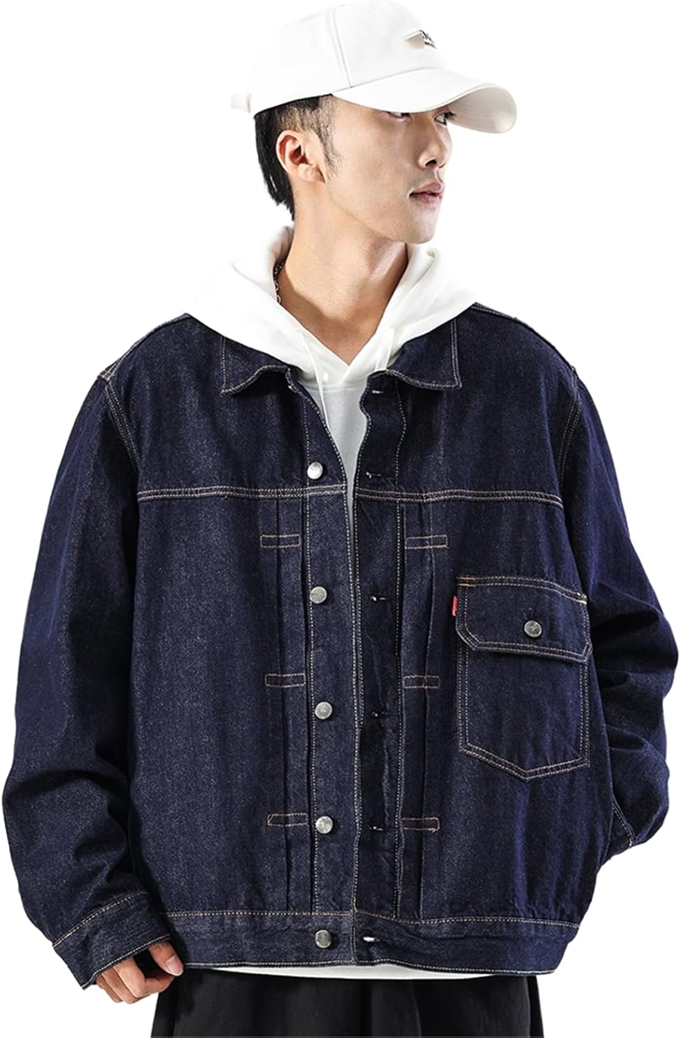 Denim Jacket for Men, American Retro Spring Workwear, Loose Large Size Jacket