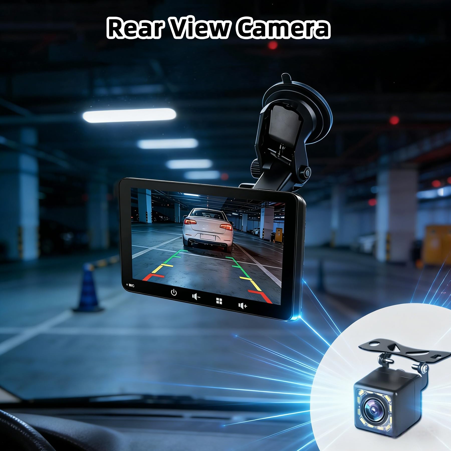 Écran Voiture 7" avec Carplay et Android Auto sans Fil, Caméra de Recul | Écran Tactile, Écran carplay avec ports USB/AUX/TF, Plug & Play Autoradio Portable, pour la plupart des voitures