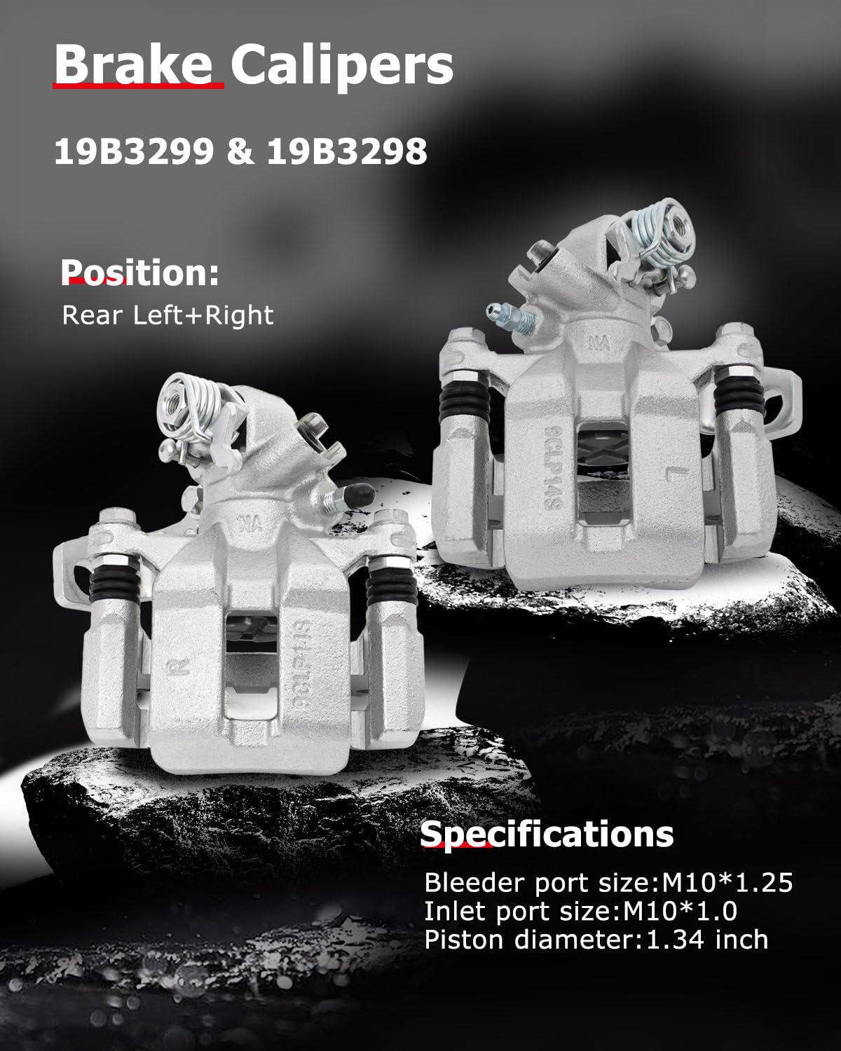 Amazon.com: cciyu Rear Left + Right Brake Calipers With Bracket 