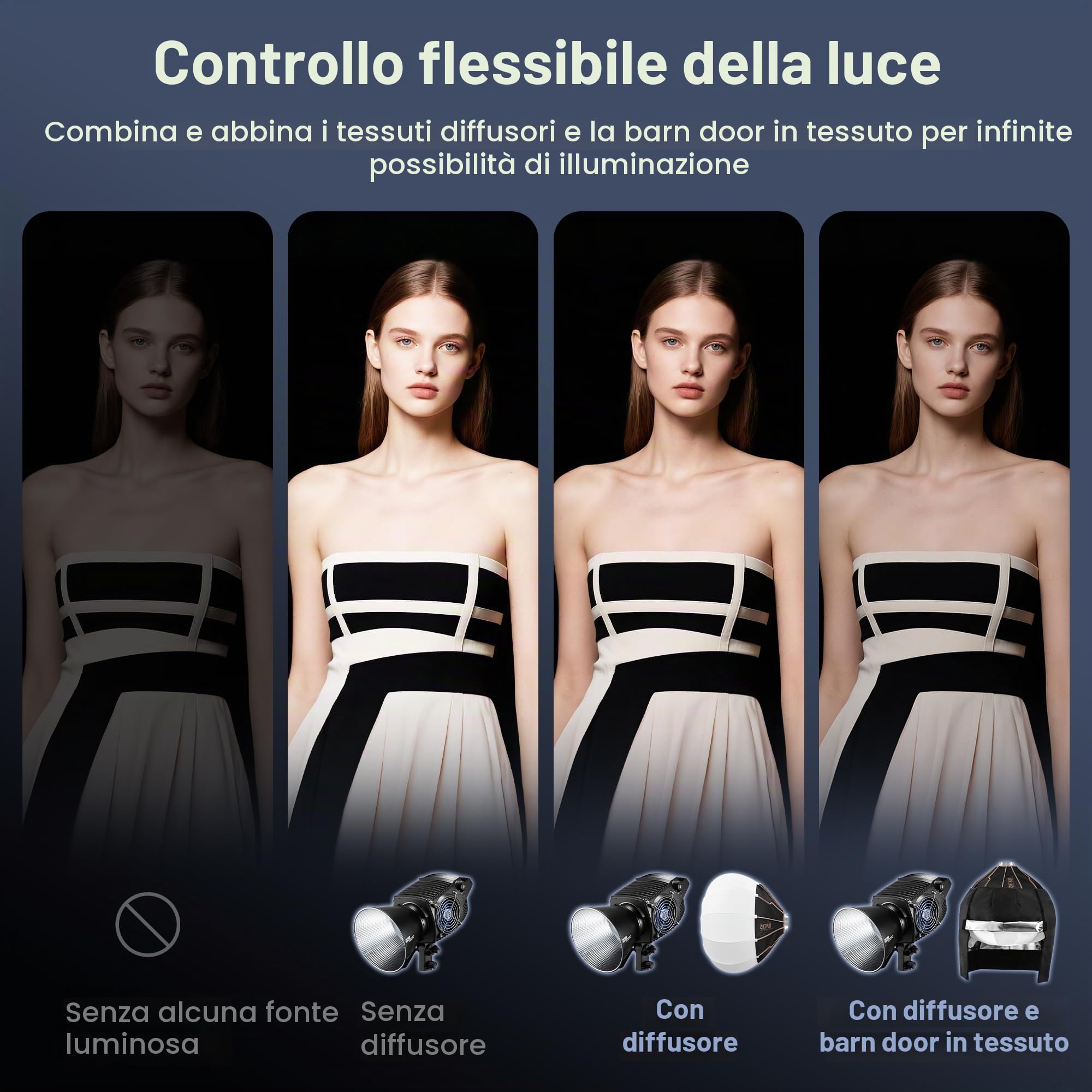 ZHIYUN Lanterna Softbox 65cm con Bowens Mount [Ufficiale], Diffusore di Luce a 360° per ZHIYUN Molus X60 RGB/ G60/ X100/ G200/ G300, Cinepeer CX100, Compatibile con Luce Video Universale