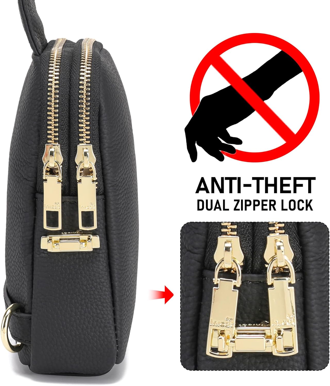 INICAT Leather Small Sling Bag Travel Crossbody Bags Women Gifts Cross Body Purses for Woman - Image 3