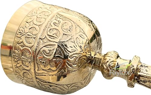 Miniatura 8 de Riylox Cáliz de vino medieval hecho a mano gótico copa de comunión dorada del rey Arturo, latón macizo Vintage Beber Royal Fantasy Glass Hecho a