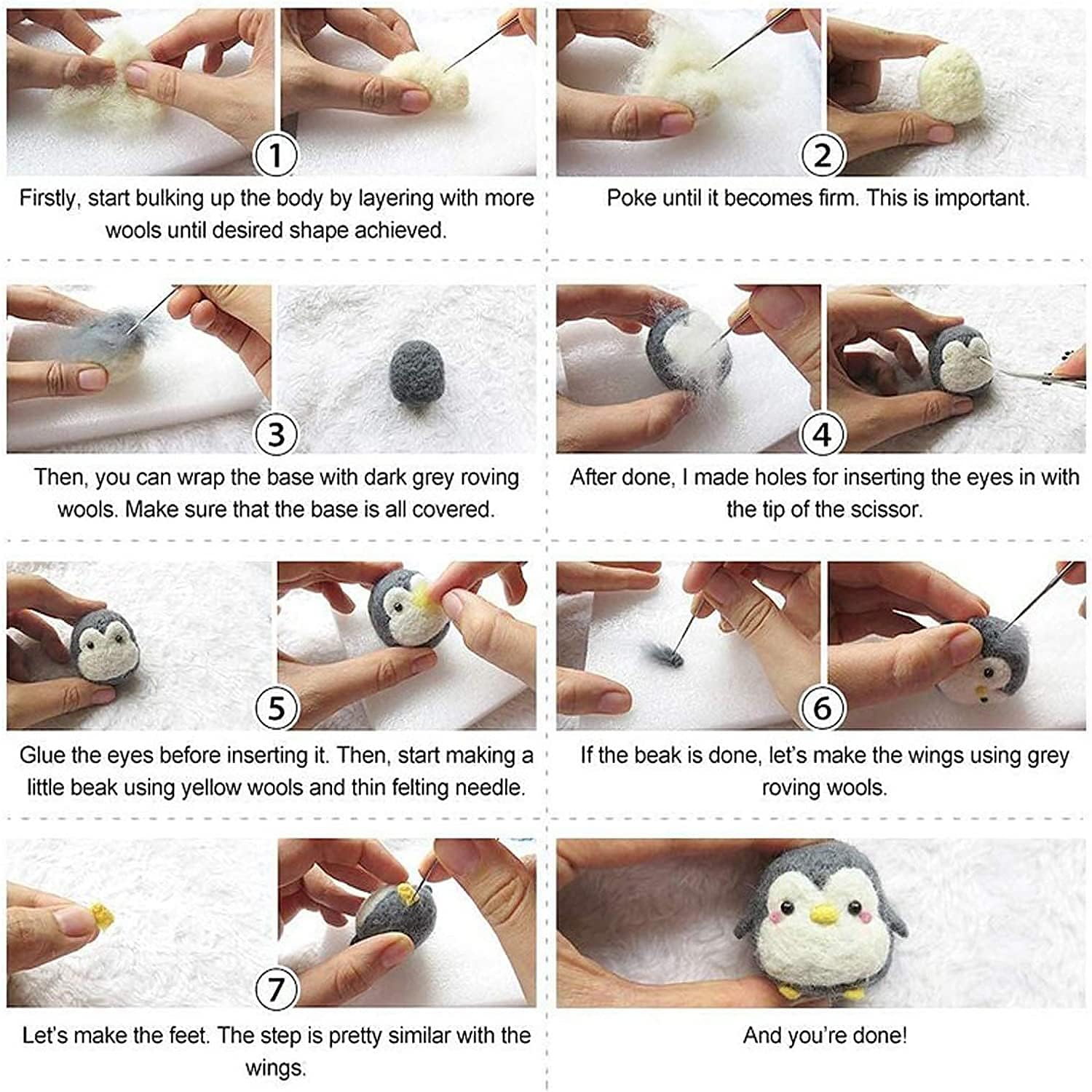 Giragaer Needle Felting Starter Kit,Wool Roving 40 Colors Set,Needles Felt Tool Includes Keychain, Felted Foam Mat, and Other Tools for Animal Doll Beginner Supplies