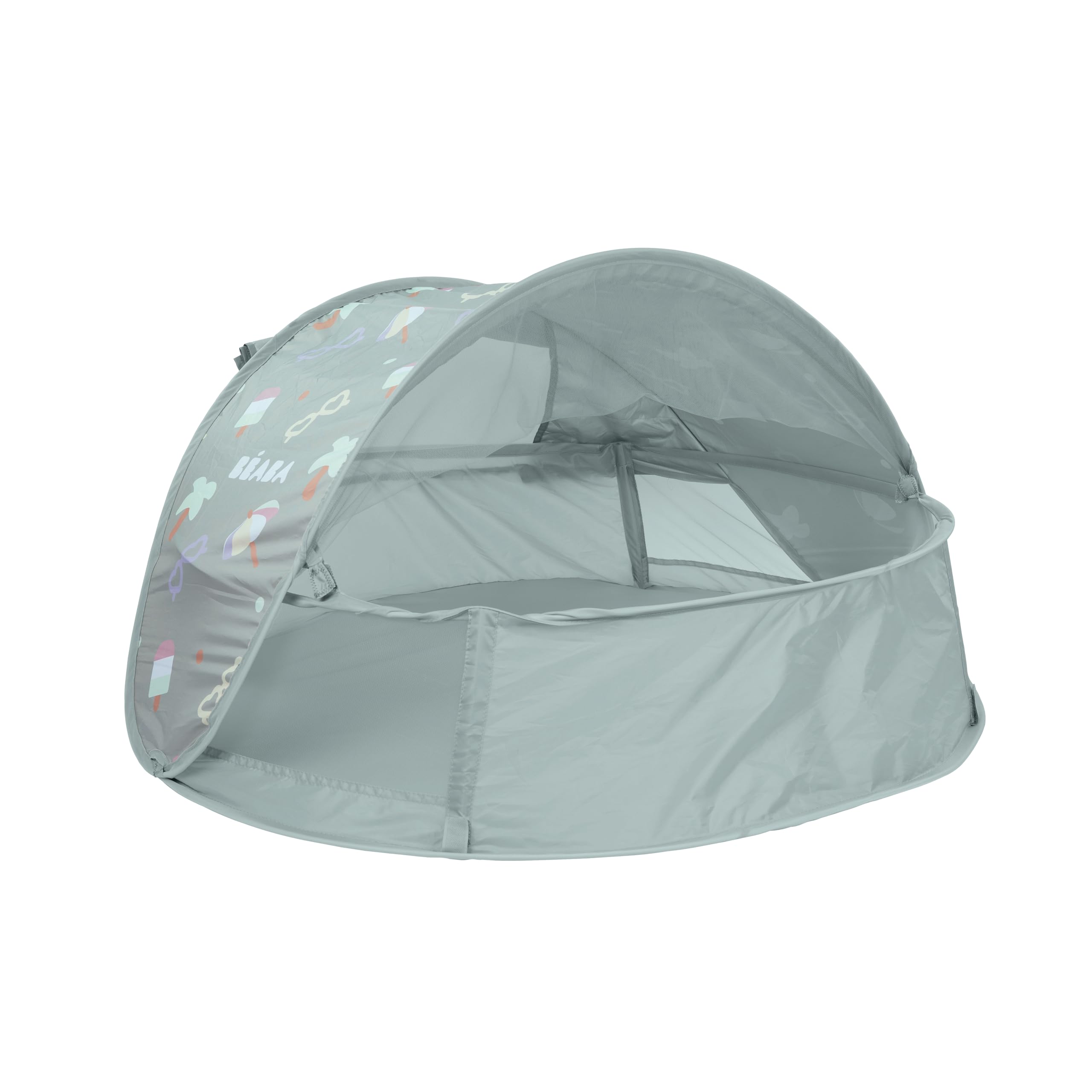 BÉABA, Tente de Plage, Tente anti UV Bébé 2 en 1, 0-​24Mois, Protection Solaire Maximale UPF50+, UV filtrés, Ventilation 360°, Moustiquaires, Spacieuse, Système Pop-​UP, Sac Transport, Breezynest,​Lichen