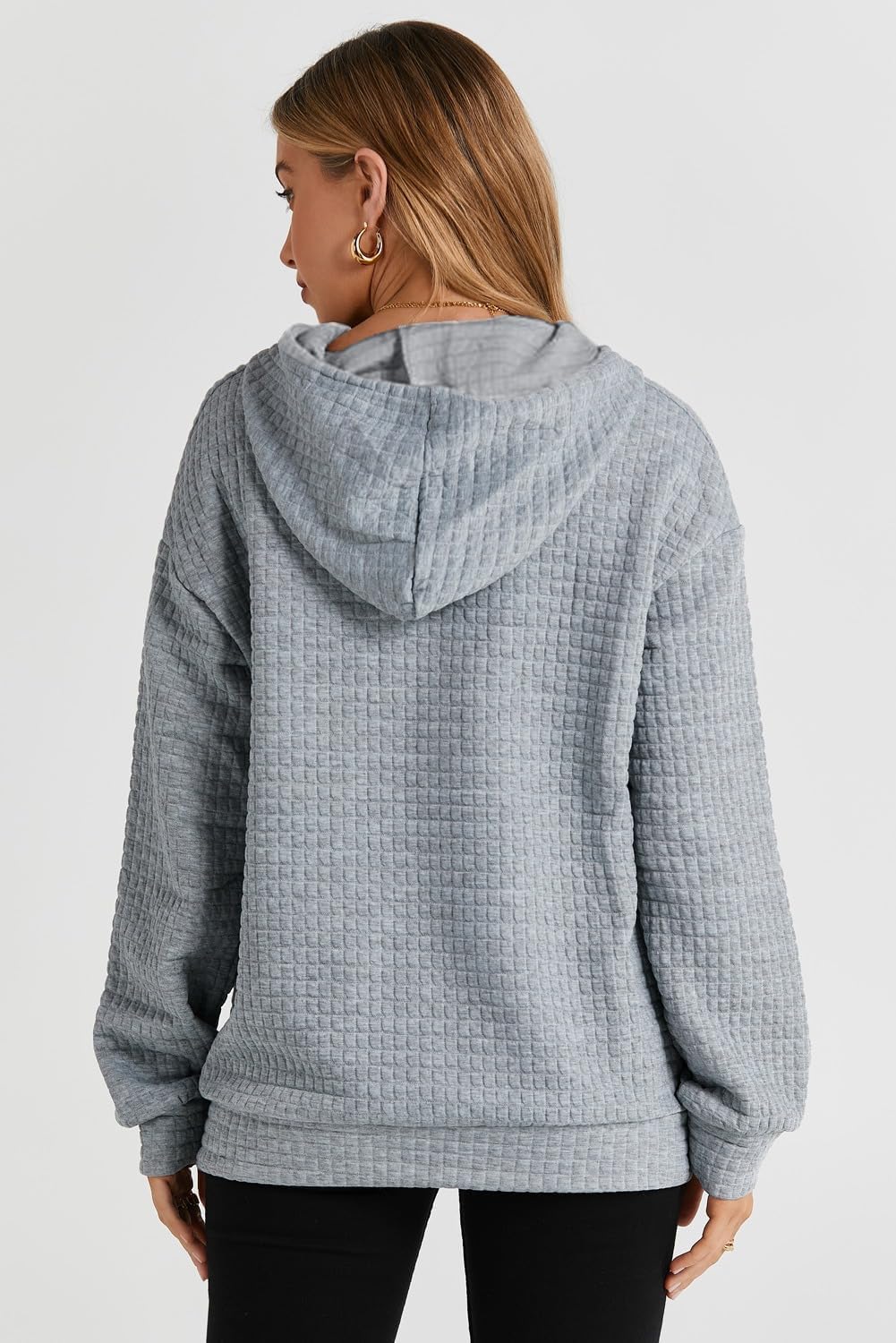 Game Day Hooded Sweatshirt Women Funny Football Graphic Shirt Waffle Knit Game Day Pullover Hoodies Long Sleeve