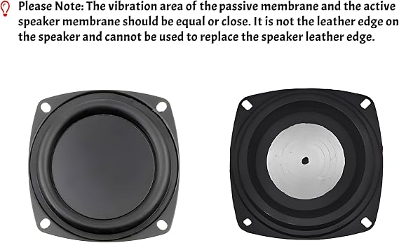 2 Pcs 3in 78mm Bass Speaker Passive Radiator Film Subwoofer Vibration Diaphragm Plate Vibrating Membrane with Screws DIY Repair