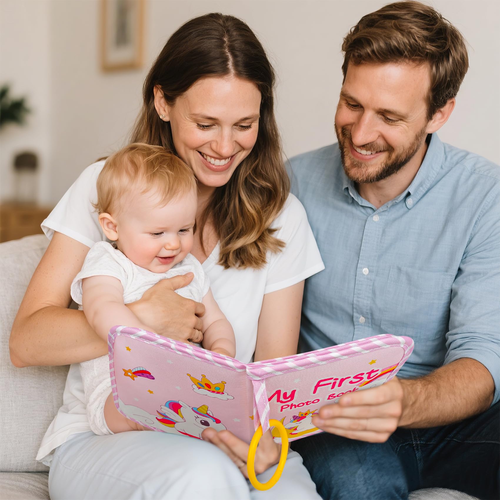 Baby-Fotoalbum, Erinnerungsbuch für Jungen und Mädchen, mit Spiegel für 10 x 15 cm, perfektes Geschenk für Babyparty, Neugeborene, Familienfotos