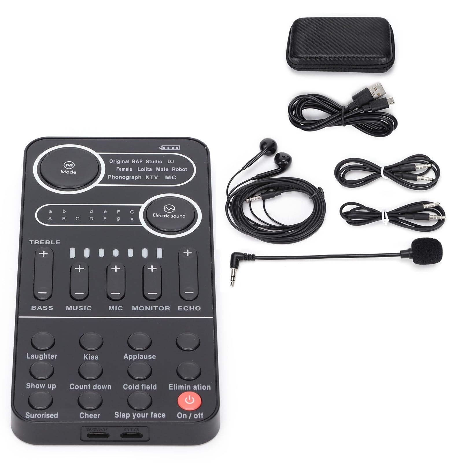 Scheda dal con 13 Effetti Sonori, Mixer Bluetooth DJ per Telefoni iOS/Android, Computer, Tablet, , Scheda per Streaming Live, Trasmissione di Musica, Registrazione(K9)