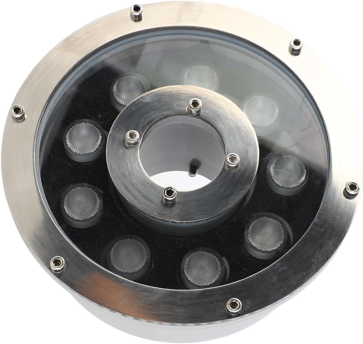 Pssopp LED Fountain Light, Stainless Steel Submersible Landscape Spotlight, High Brightness 9W for Garden Pond and Pool (Warm White 9W)