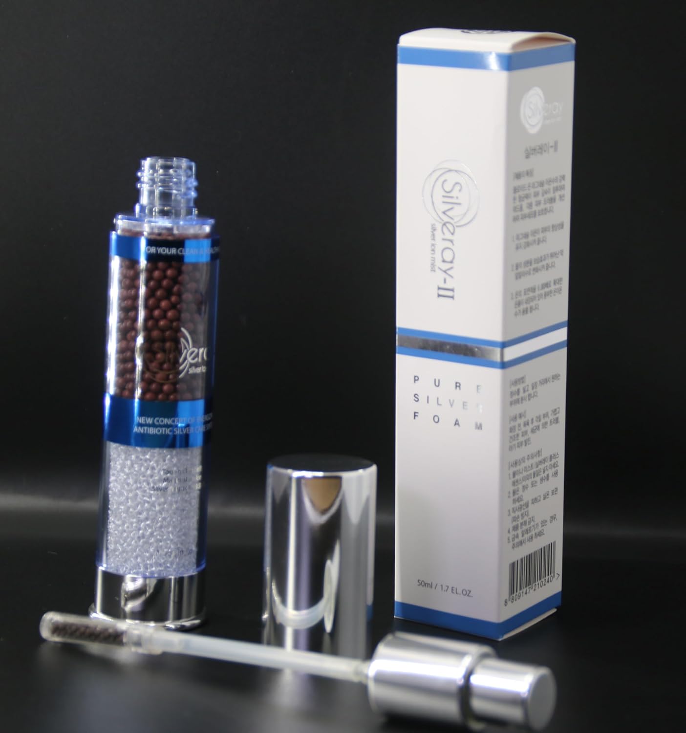 Silveray-II Skincare Mist Spray with 99.99 Percent Pure Silver Foam and Ceramic Balls/Moisturizing Effect/Colloidal Silver Water