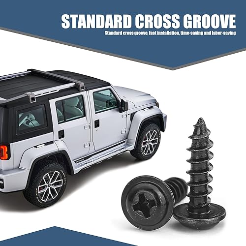 Miniatura 5 de Fogfar 20 tornillos para guardabarros fijos para carrocería de automóvil, LS-13 M5 de diámetro de agujero de metal, arandela cruzada, tornillos