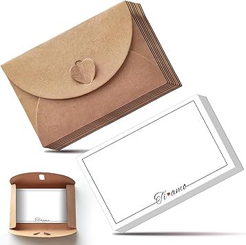 100 Buste Di Carta Kraft Con 100 Biglietti Di Carta Bianchi, Mini Buste Con Chiusura A Cuore Per Carte Regalo Fai Da Te Graffiti | IT
