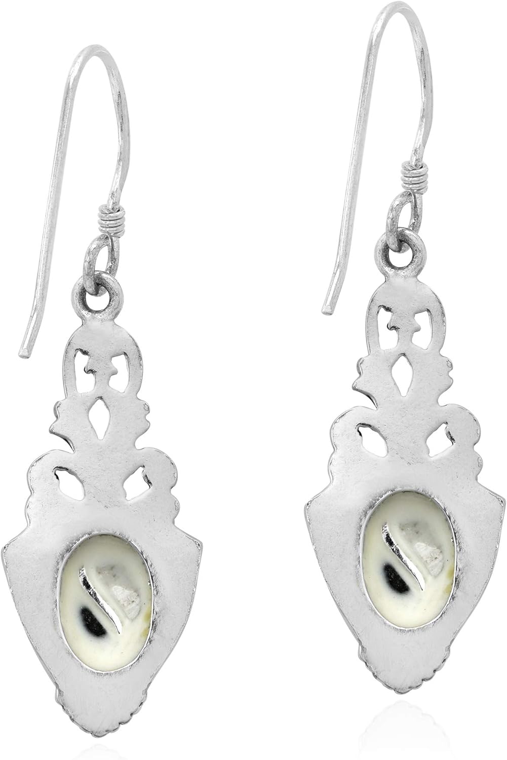 AeraVida Vintage Style Balance of Life Yin Yang Symbol .925 Sterling Silver Dangle Earrings | Ying Yang Earrings for Women Sterling Silver | Sterling Silver Dangle Earrings for Women