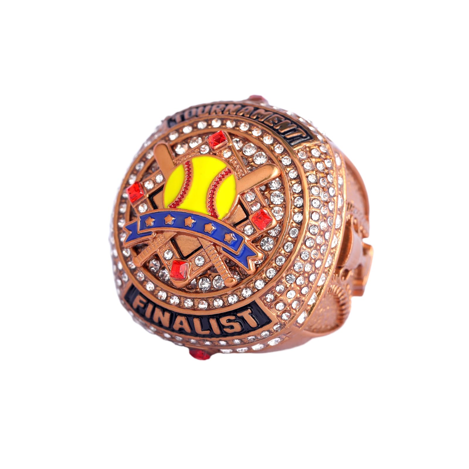 2 pcs Pack or 12 pcs Pack Softball Championship Trophy Ring Award Gift for Tournament Champion Team palyers Awards Trophy on Side Size 9.5