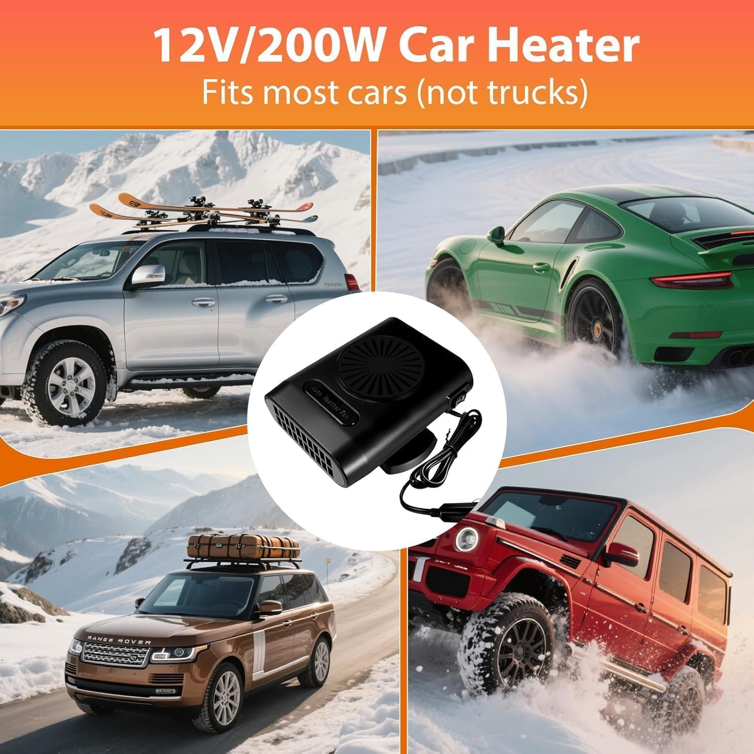 Car Heater,Portable Car Heater,12V Car Heater Defroster,Car Windshield Defogger,Heater for Car Defroster and Defogger,12v Car Heater That Plugs Into Cigarette Lighter (Black)