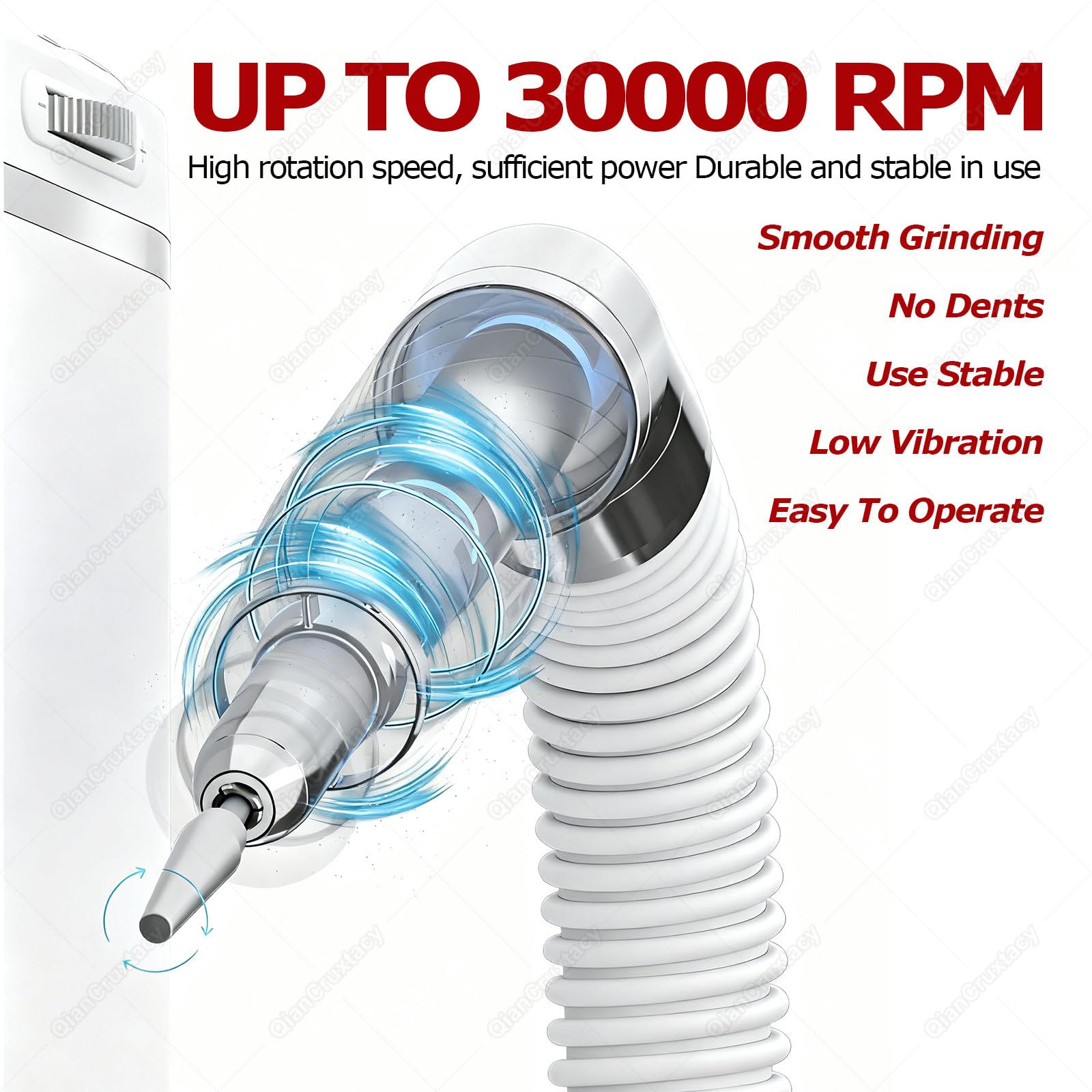 Aspiratore di Polvere per Unghie 2-in-1,Trapano per Unghie con Aspiratore Integrato,30000 Giri/Min,Direzione di Fresatura Regolabile,Collettore Lavabile,for Manicure E Pedicure