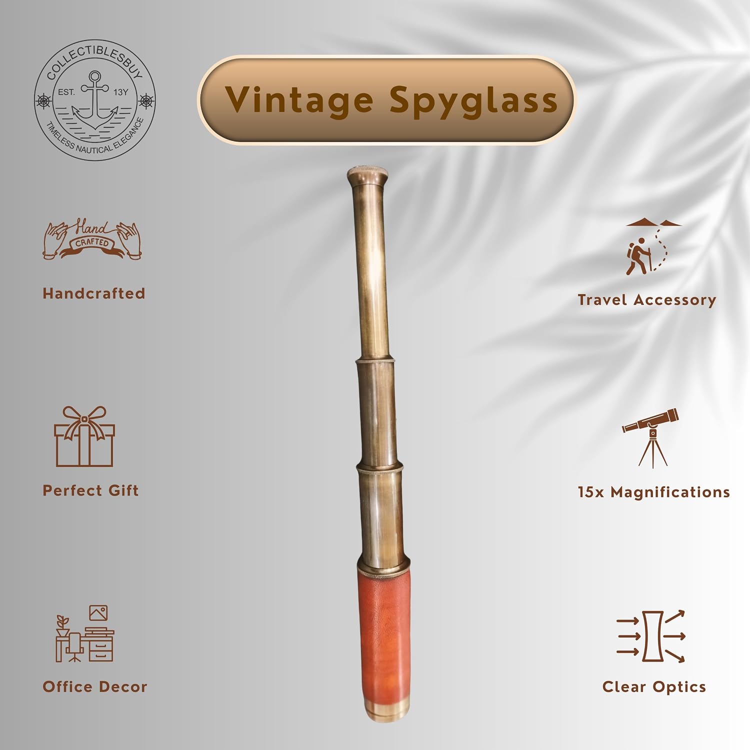 Vintage Brass Spyglass Telescope Dollond London 1920 Nautical Scope with Leather Wrap & Case, Functional Handheld Telescope Marine Decor & Antique Collector Gift