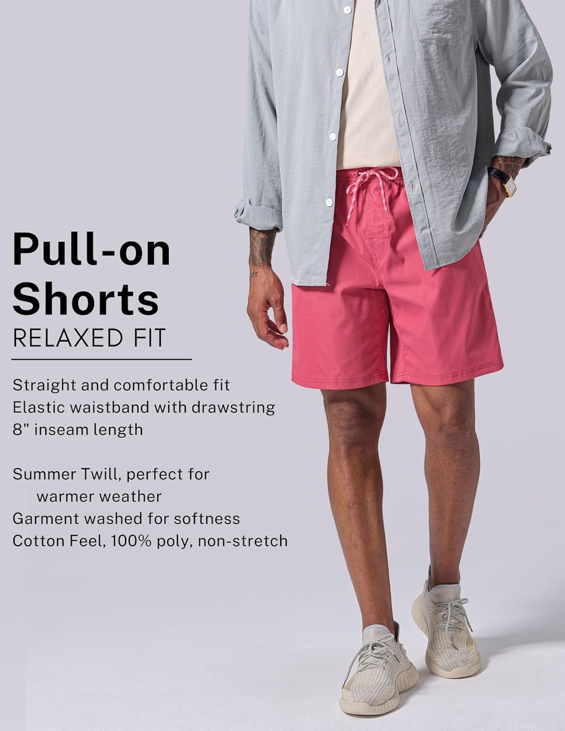 Liberty Pro 3 Pack Men's Relaxed Fit 8" Drawstring Walk Shorts with Pockets Midweight Woven Casual Wear - Image 4