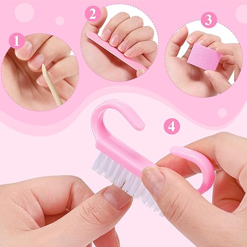 Miniatura 13 de 100 Sets Professional Disposable Manicure Kit Basics 4 Piece Nail Kit Wood Nail File 100/180 Grit, Mini Buffer 80/100 Grit, Wood Stick and Handle