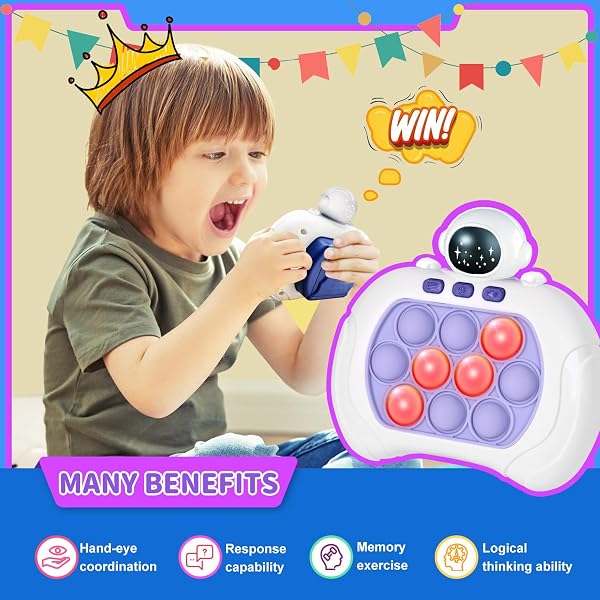 Lesipee Quick Pop Game Fidget Toys Pro for Kids and Adults, Handheld Game, Fast Puzzle, Stress Relief Toy, Bubble Game, Gift for Boys, Girls, Teens, Electronic Pop - 4