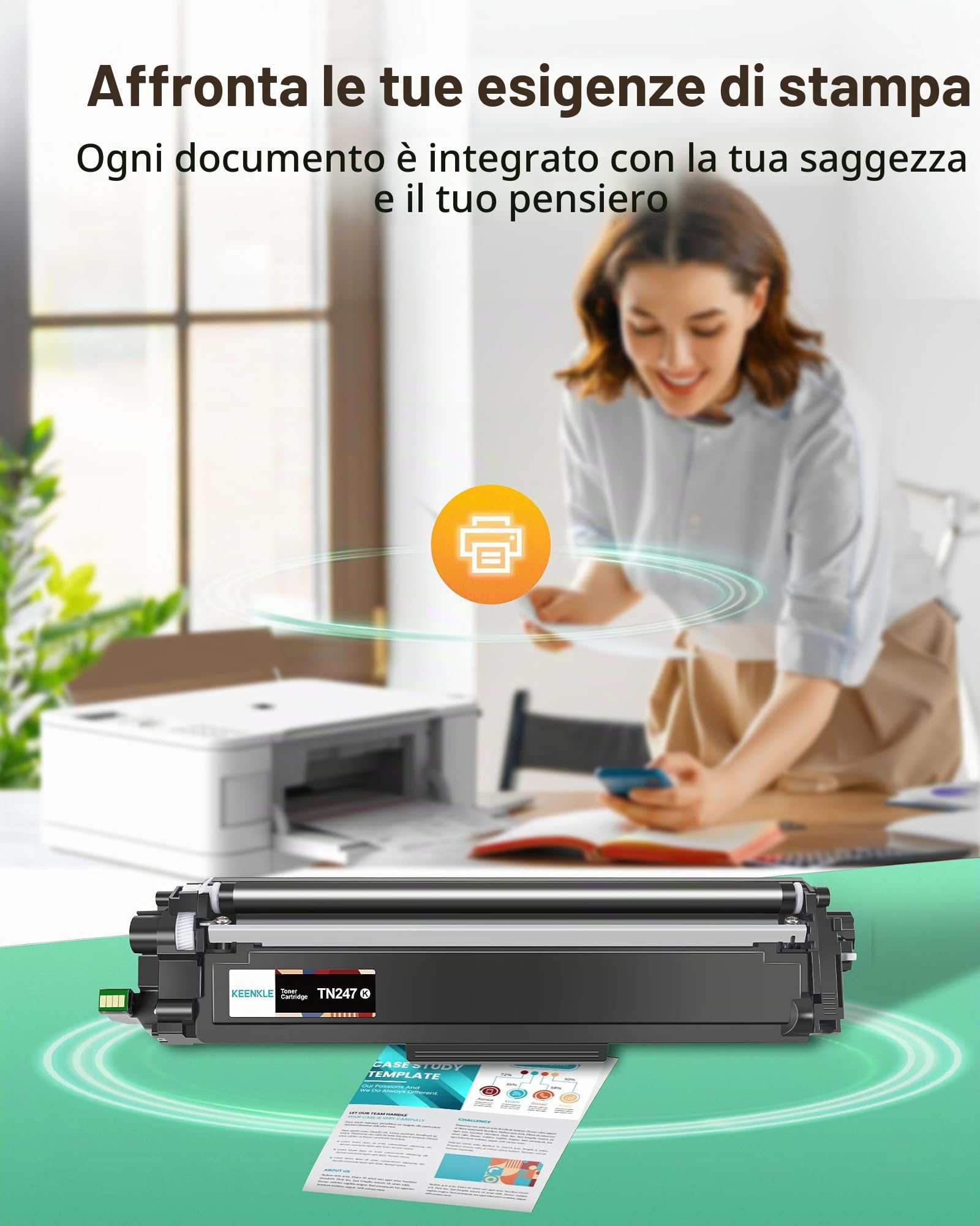 KEENKLE TN247 TN243CMYK Compatibili per Brother TN-243CMYK TN243 5-Pack | TN247 TN-243CMYK, Compatibile per Toner Brother DCP-L3550CDW, MFC-L3750CDW, L3730CDN, L2710DW, L3770CDW, HL-L3270CDW, L3210CW