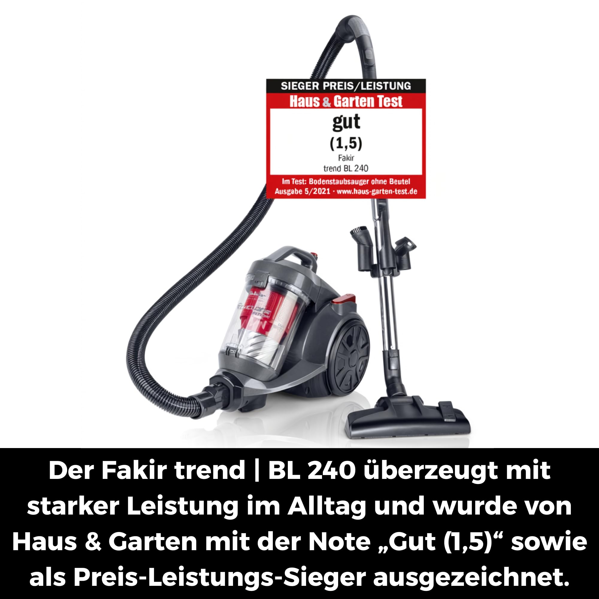 Fakir 3693003 Staubsauger BL240 beutellos